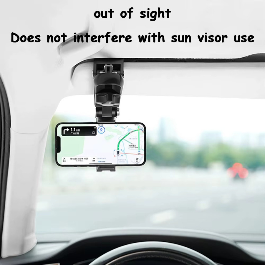 Multifunktionaler Auto-Sonnenblenden-Telefonhalter mit 360 Grad Drehung als Universalhalterung für iPhone Samsung und Android in Schwarz oder Grün - Bild 3