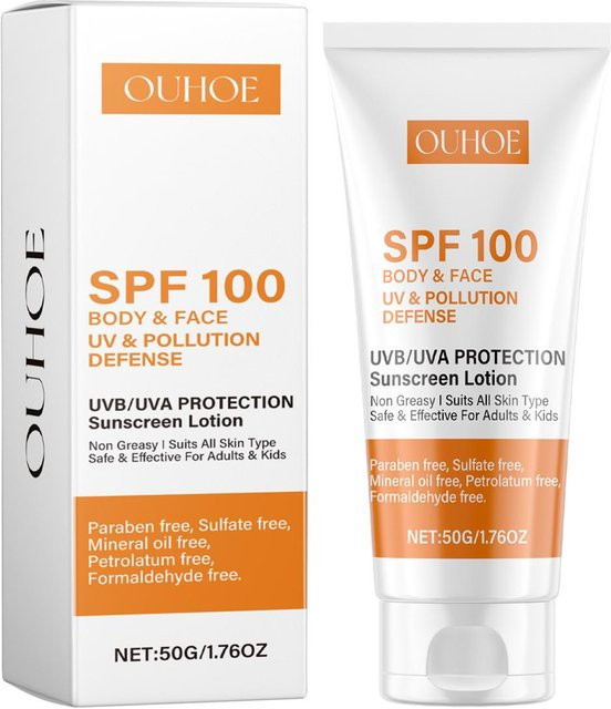 OUHOE Sonnencreme SPF100, 50g, Gesicht und Körper, Trockene Haut - Bild 1