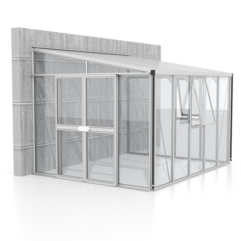 Vitavia Anlehn-Gewächshaus Athena 8600 aus Aluminium in Silber mit 8,6 m² Fläche und Hohlkammerplatten - Bild 2