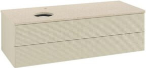 V&B Waschtischunterschrank Antao mit Frontstruktur und Beleuchtung, Farbe: Grau, B/T/H: 120 x 50 x 50 cm - Bild 1