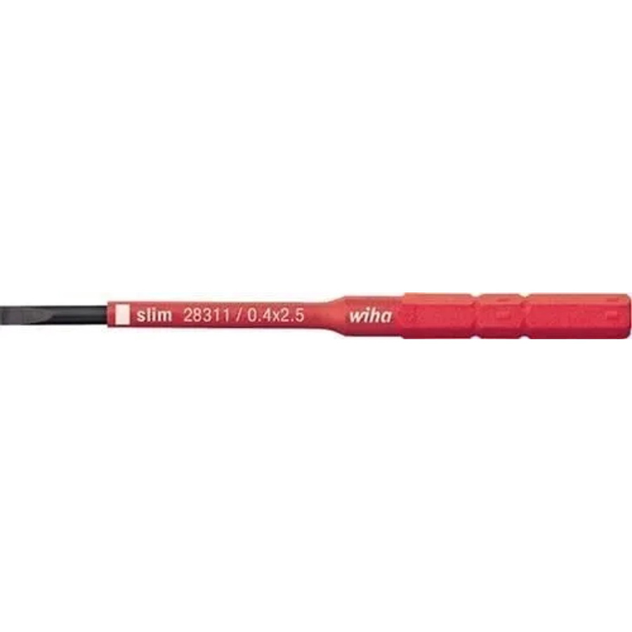 Wiha Slimbit Electric Schlitz 2,5 mm Wechselklinge VDE Isoliert, Rot - Bild 2