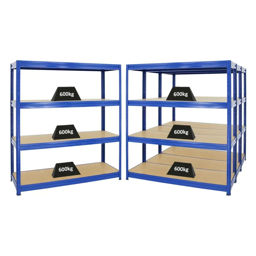 4er Set PROREGAL Schwerlastregal Dino, Blau, H x B x T: 180 x 160 x 60 cm, Fachlast 600 kg - Bild 2