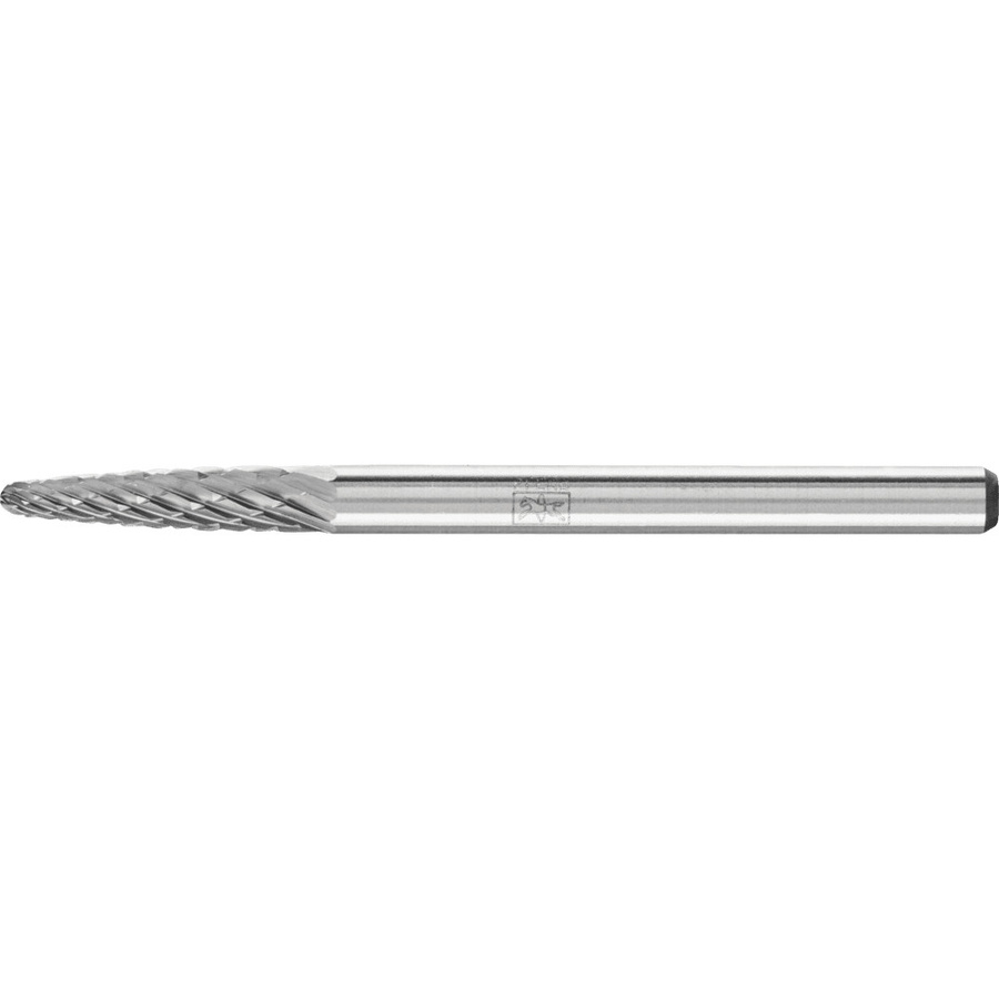 PFERD Hartmetall Frässtift Rundbogen RBF, Farbe: Silber, Durchmesser: 3 mm, Länge: 13 mm, Schaft-Durchmesser: 3 mm, Z3P universal mittel kreuzverzahnt - Bild 1