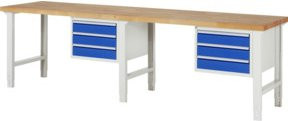 Rau Werkbank 7127A1 höhenverstellbar mit 6 Schubladen, B/T/H: 300 x 70 x 79-114 cm, Multicolour - Bild 1