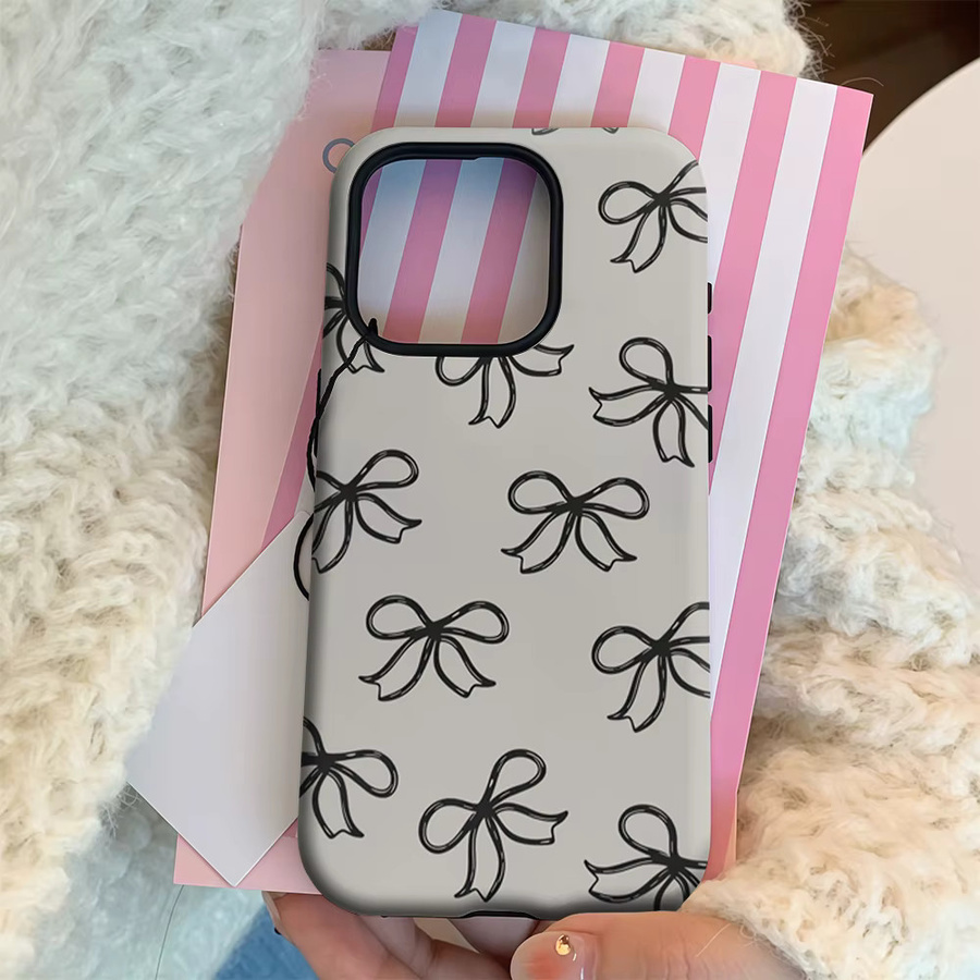 Sketchy Bow Motiv Handyhülle für iPhone 17 16 15 14 13 12 11 Pro Max Plus mit doppelschichtiger Rückseite - Bild 3