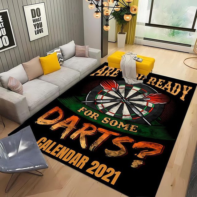 Karpetti Dart Zielteppich Rutschfest und Waschbar, Mehrfarbig, B/T: 90 x 130 cm - Bild 1