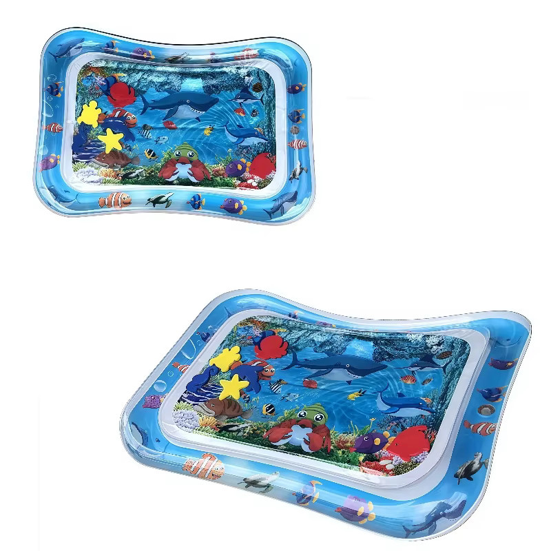 Aufblasbare Wassermatte für Babys und Kinder als tragbare und faltbare Spielunterlage in Schwarz und Weiß - Bild 4