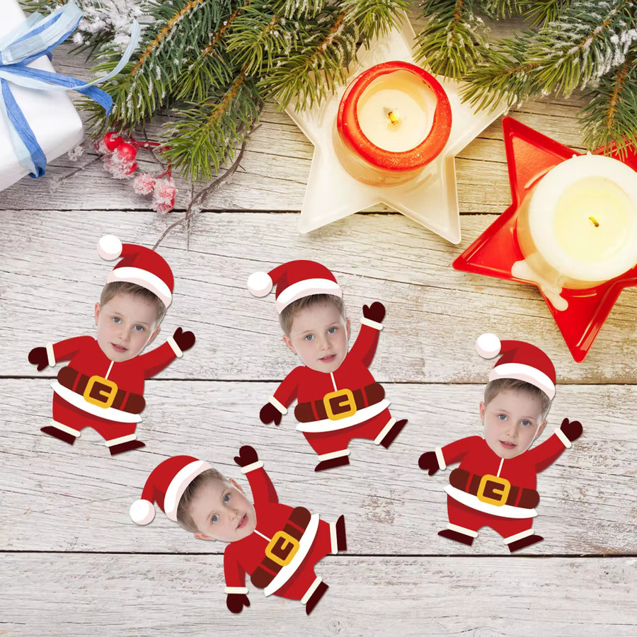 Maßgeschneiderte Weihnachtsaufkleber in Weihnachtsmannform, Multicolor, Dekorationsetiketten für Weihnachten und Neujahr - Bild 3