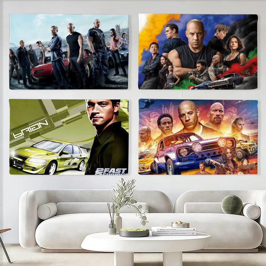 Warner Bros. Fast & Furious Dekofahne als Wandkunst für Party und Outdoor, Mehrfarbig, 40 x 40 cm - Bild 2