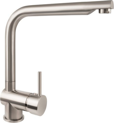 WELLWATER Einhebelmischer in Edelstahl-Optik mit 360 Grad schwenkbarem Auslauf, silberfarben - Bild 1