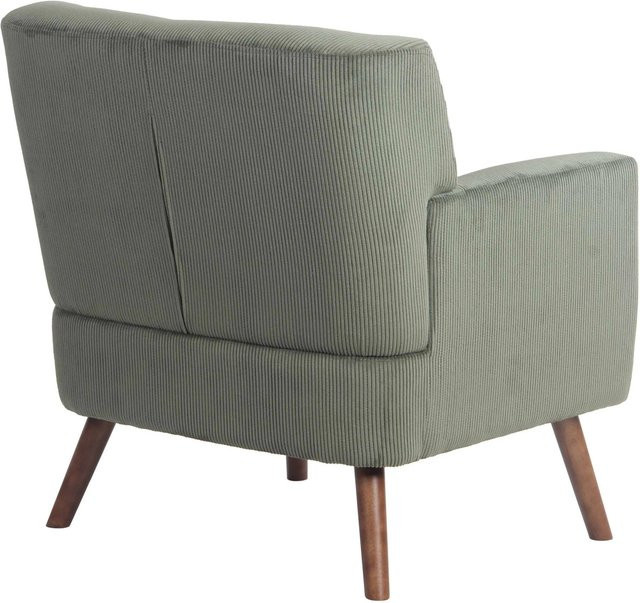 DELUKE Lounger Sessel MUSCAT Cord in Grün mit Armlehnen, B/T/H: 72 x 74 x 80 cm - Bild 1