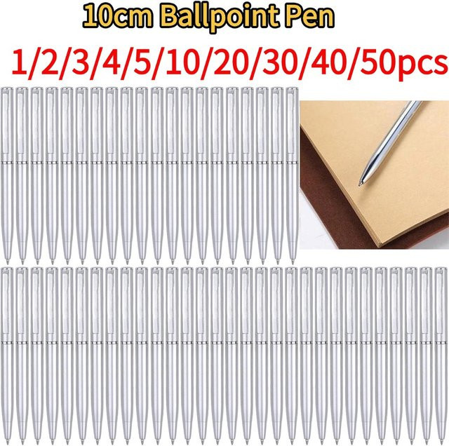 Silberner Kugelschreiber mit Twist-Action aus Metall, Länge: 10 cm - Bild 1