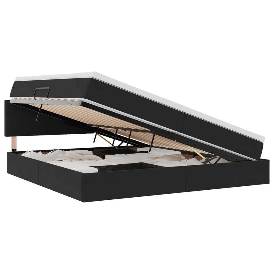 vidaXL Bett mit Stauraum und LED in Schwarz aus Samt, B/T: 200 x 200 cm - Bild 2