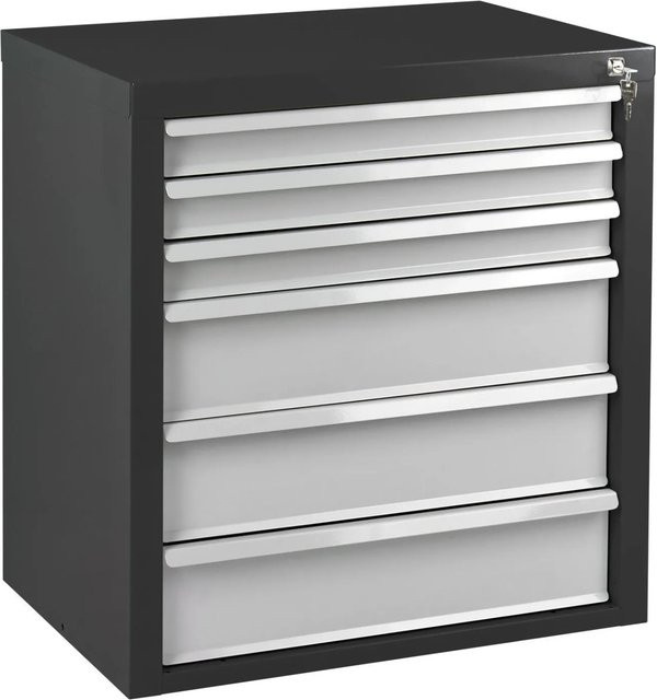 PROREGAL Schubladenschrank Kobra mit 6 Schubladen in Anthrazitgrau und Lichtgrau, H x B x T: 75 x 70 x 43,5 cm - Bild 1