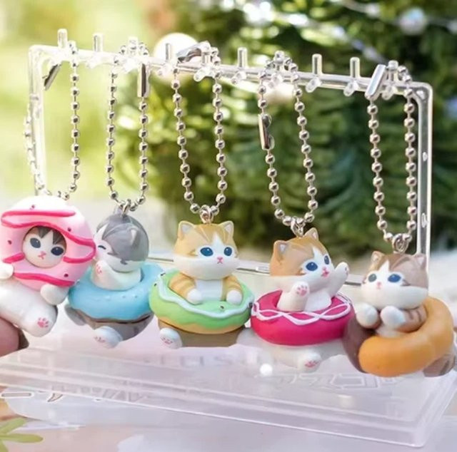 Mofusand Actionfiguren-Set, Tier-PVC-Blindbox, Donut-Stil-Anhänger, Schlüsselanhänger - Bild 1