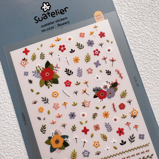 Suatelier Mini-Blumen PVC-Aufkleber für Scrapbooking und DIY Journaling, Multicolour - Bild 1
