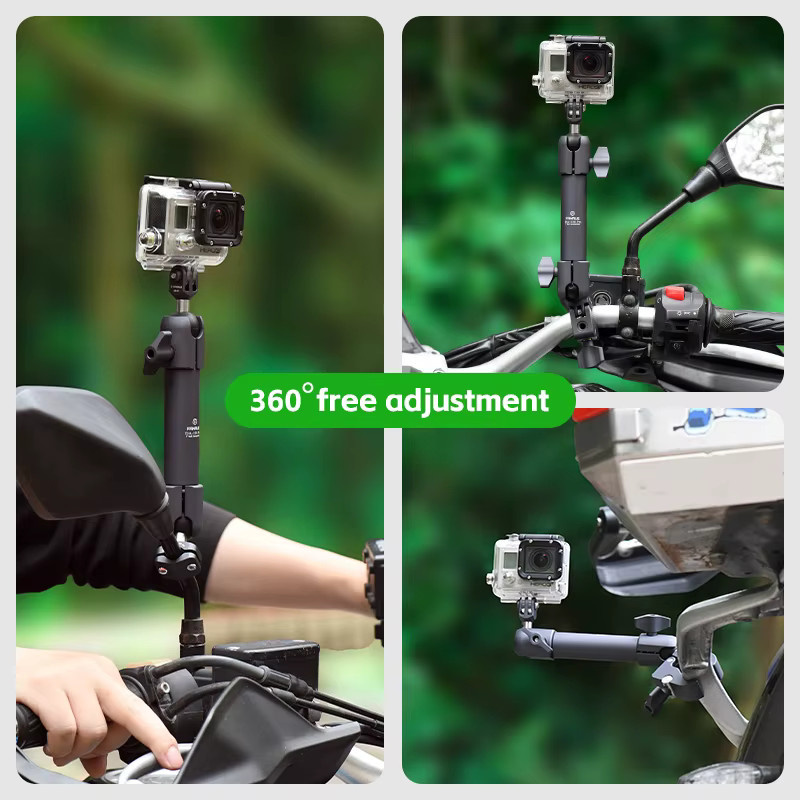 FANAUE Motorrad Sport Kamera Halter mit 360 Grad Zwei-Wege-Drehung und Mehrwinkeleinstellung passend für GoPro DJI Insta360 - Bild 2