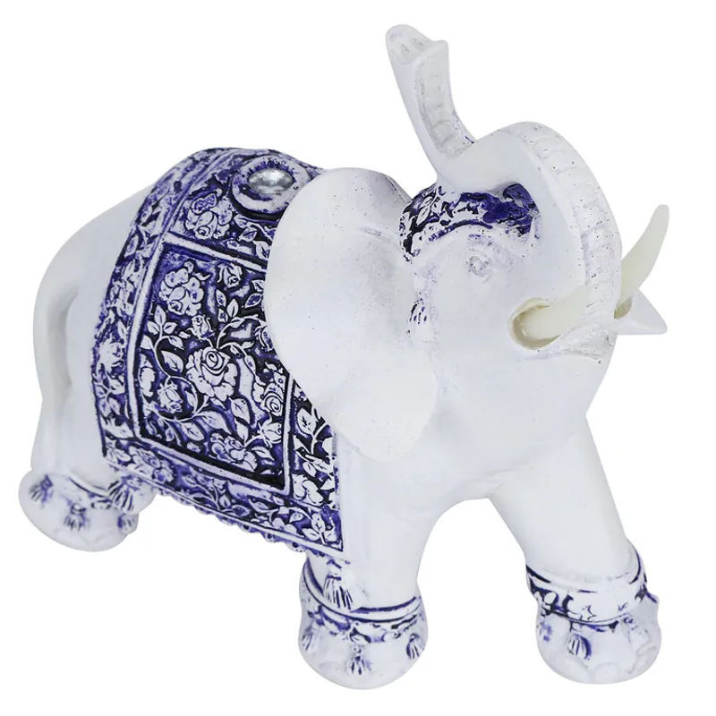 TOMTOP JMS Tierfigur aus Kunstharz als dekoratives Ornament in Blau und Weiß - Bild 2