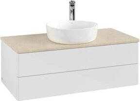 Villeroy & Boch Waschtischunterschrank Antao in Weiß Hochglanz, Wandhängend, B/T/H: 100 x 36 x 50 cm - Bild 1