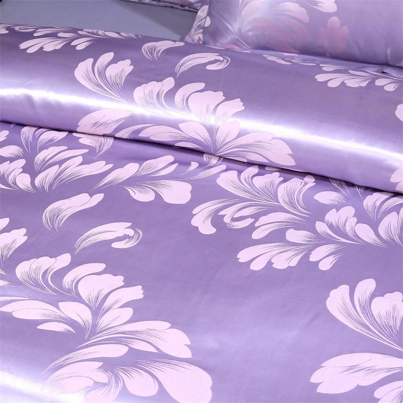 WASART Bettwäsche Set 4-teilig aus Satin Viskose mit Jacquard-Blumenmuster, King Size 220 x 240 cm - Bild 1