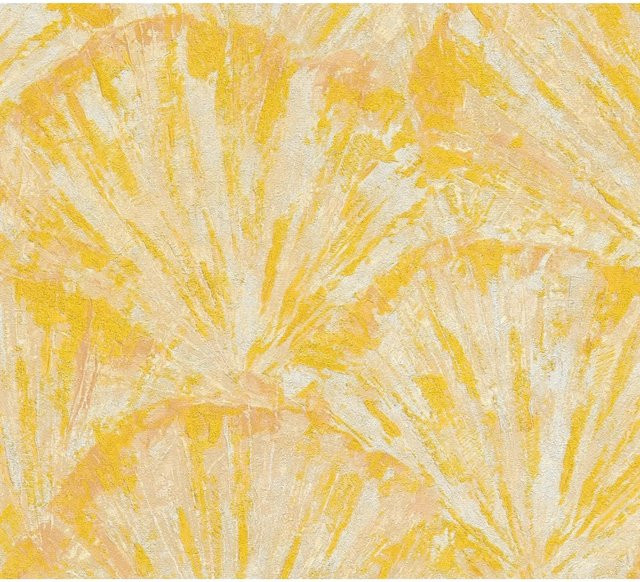 A.S. Création Vliestapete Grafik Floral in Gelb-Creme, Breite: 0,53 m, Länge: 10,05 m - Bild 1