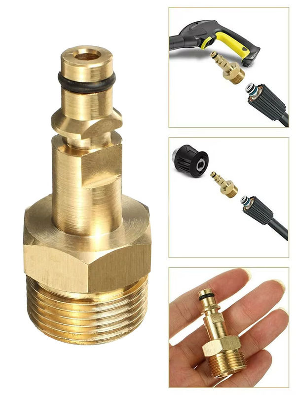 Hochdruckreiniger Schlauchadapter M22 Konverter Anschlussstück aus Messing für Karcher K-Serie Spritzpistole - Bild 2