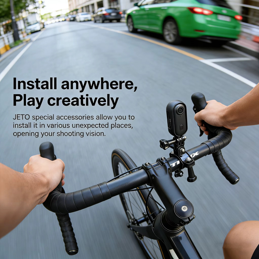 JETO 4K Action-Kamera mit Anti-Shake-Funktion als Mini-Bodycam in Schwarz für POV-Videoaufnahmen beim Angeln, E-Bike oder Motorradfahren - Bild 3