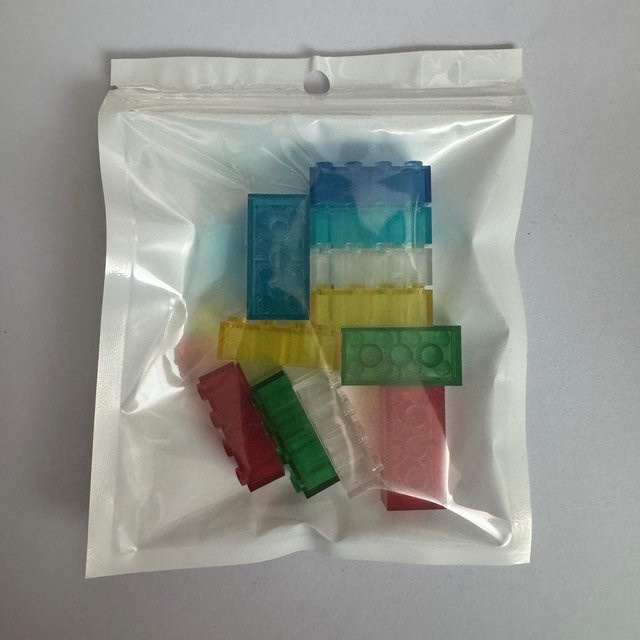 Baustein Teile, 10-teiliges Set, Transparent Klar, Bunt, ab 3 Jahren - Bild 1
