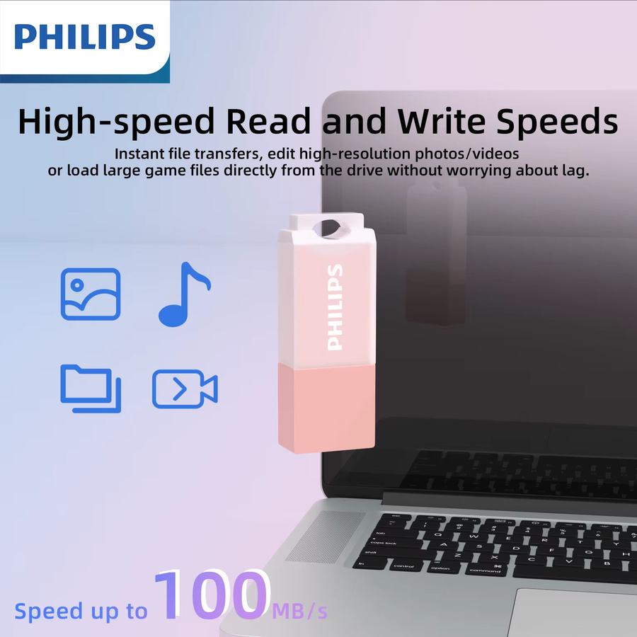 Philips USB-Flash-Laufwerk 128 GB aus weichem Silikon in Blau für PC, Tablet und Laptop - Bild 3