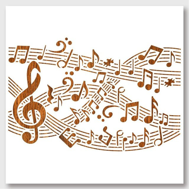 Wiederverwendbare PET-Schablone für Musikpartituren in Braun, B: 30 cm, H: 20,3 cm - Bild 1