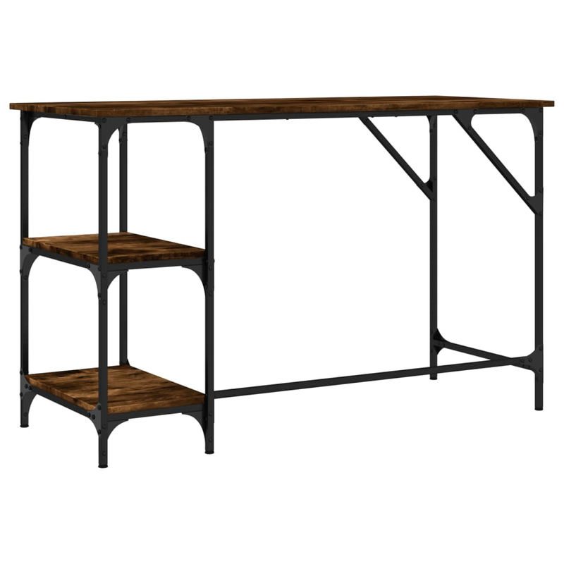 Vidaxl Schreibtisch im Industrial Design aus Holzwerkstoff und Metall, Farbe Braun, Geräucherte Eiche, B/T/H: 120 x 50 x 75 cm - Bild 6