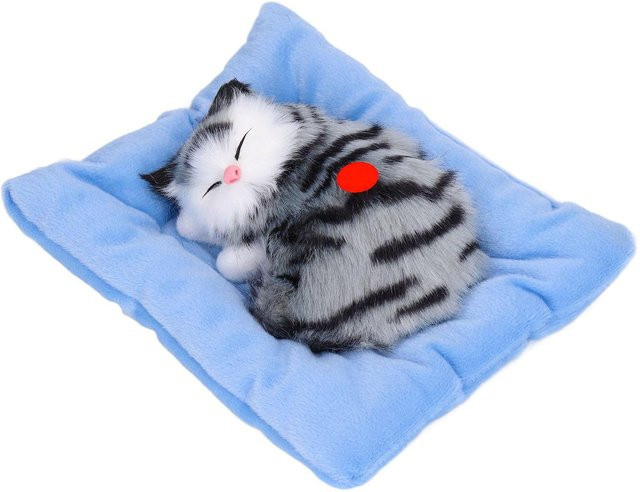OutsideWorld Schlafende Katze Puppe, interaktives Haustierspielzeug, grau - Bild 1