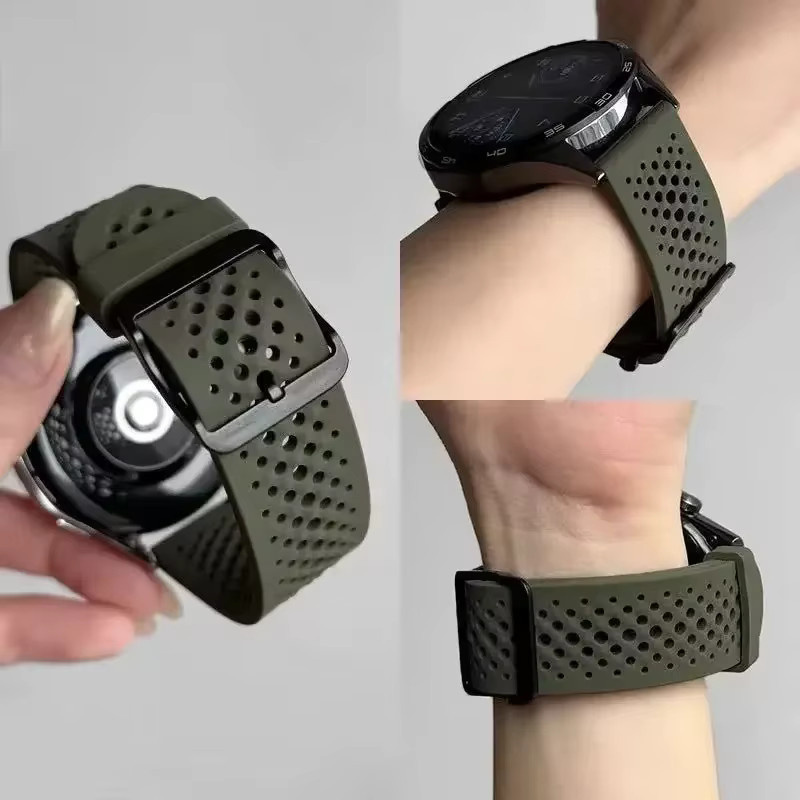 Silikonarmband, Schwarz, Unisex, 20 mm, 22 mm - Bild 3