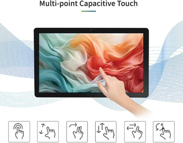 Wandmontiertes 10,1 Zoll Android 14 Kommerzielles Tablet mit kapazitivem Touchscreen und Ethernet/LAN in Schwarz - Bild 1