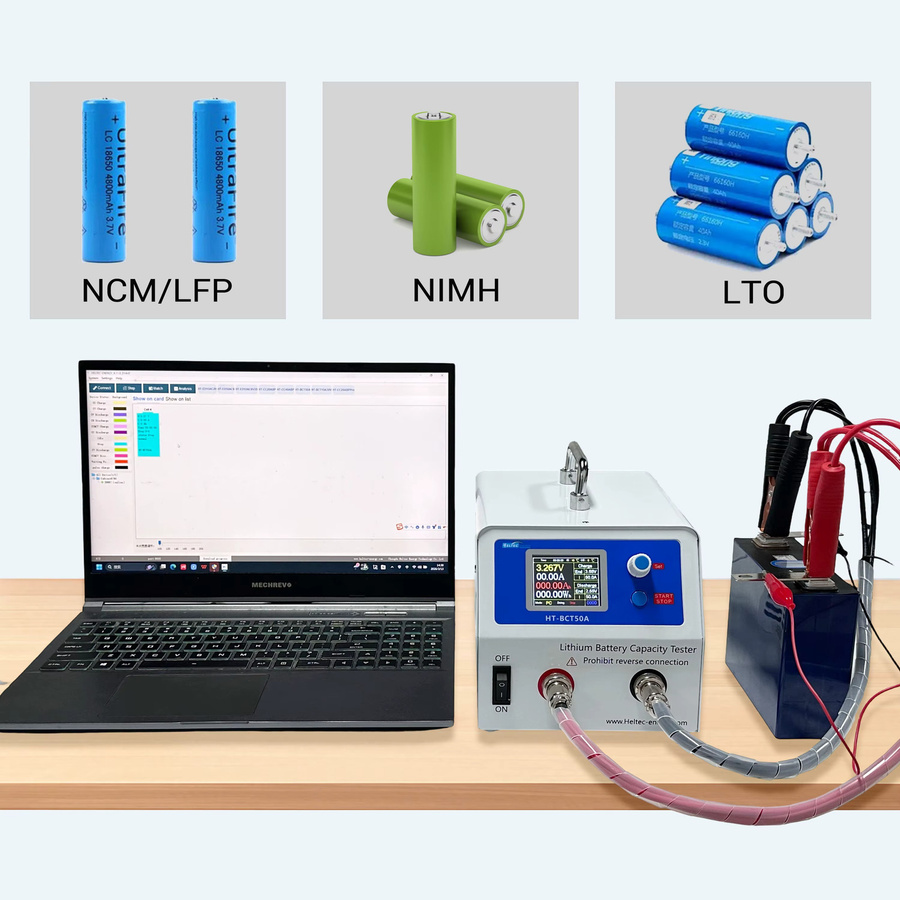 ecoflypower Einkanaliger Batteriekapazitätstester 50A 5V Einstellbar für Li-Ion und LiFePo4 zur Kapazitätsmessung mit Lade- und Entladefunktion - Bild 5