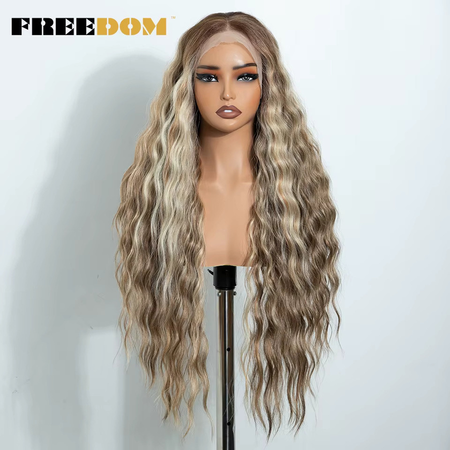 FREEDOM Lace-Front-Perücke, lockig, Ombre Braun Blond, Damen - Bild 3