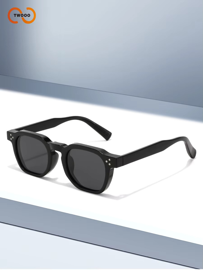 TWOOO Sonnenbrille, quadratisch, Vollrand, TR90, Schwarz, Unisex - Bild 3