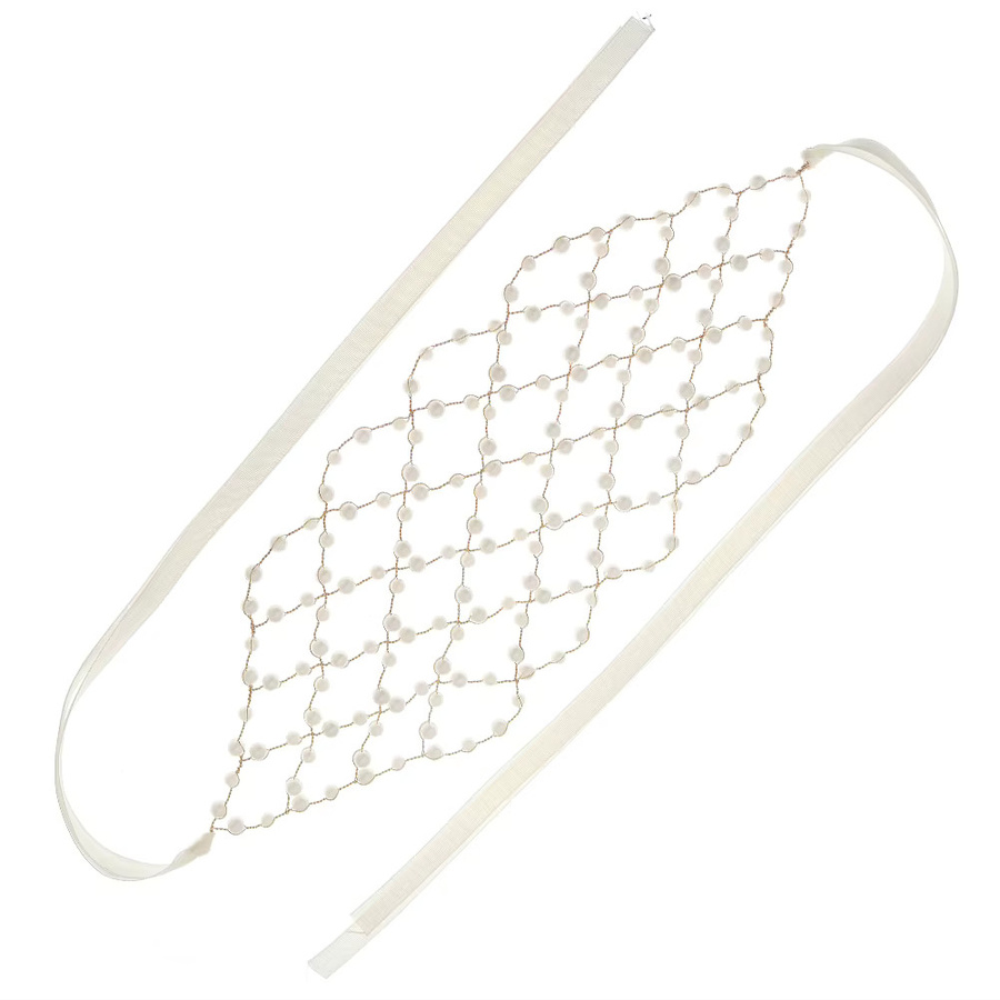 Stirnband Perlen-Netz-Geflochten, Damen - Bild 7