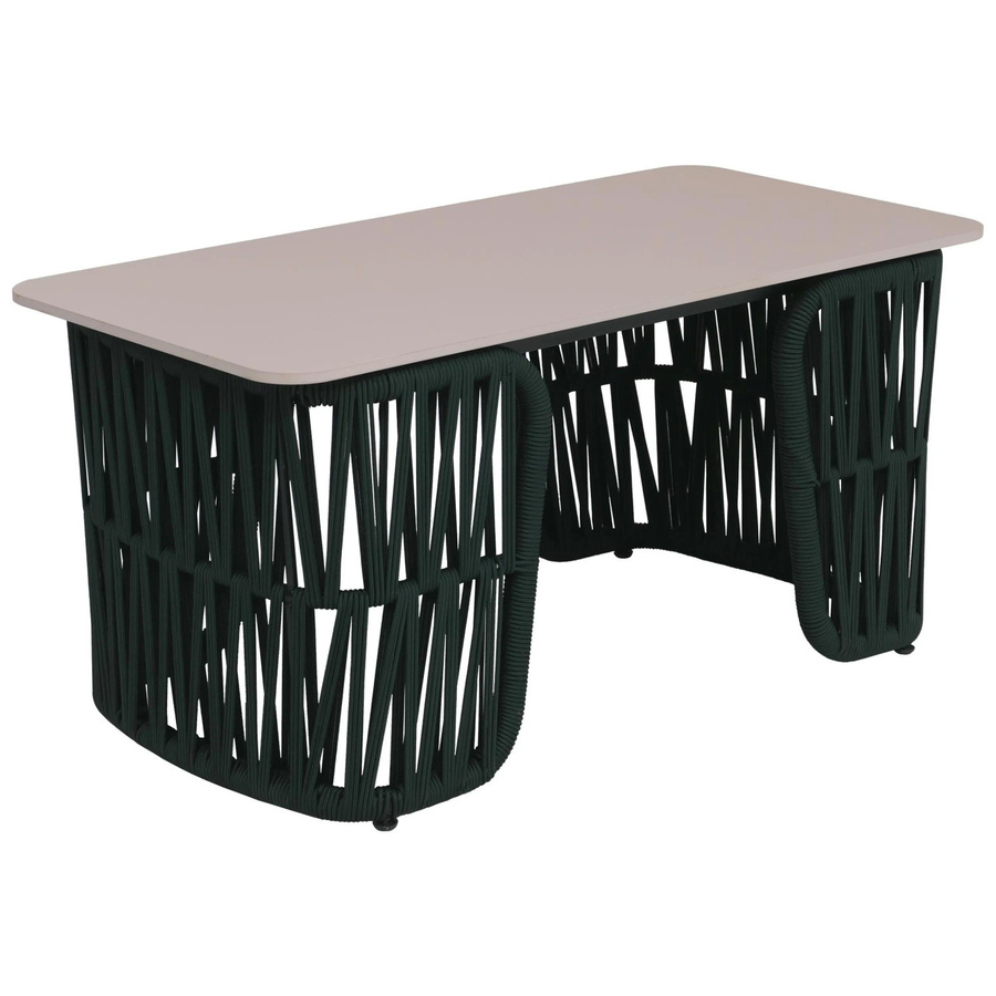 MCW Loungetisch P90 Outdoor mit Seilgeflecht und Sinterstein Platte in Grün und Creme, B/T/H: 90 x 43 x 45 cm - Bild 3