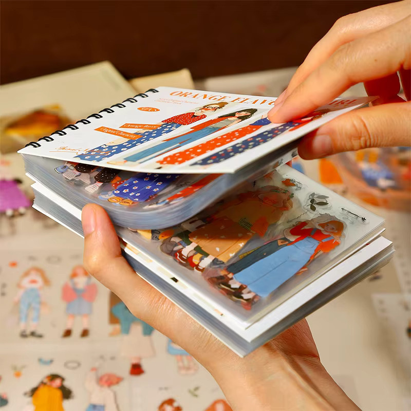 Journal GO 50 Stück Kawaii Charakter Aufkleber mit Orangengeschmack für Scrapbooking und DIY Bastelarbeiten, Mehrfarbig - Bild 2