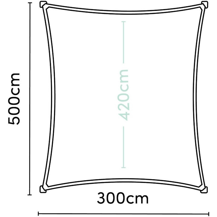 PLATINUM Sonnensegel Coolfit aus Polyethylen in Schwarz, B: 500 cm, H: 1 cm, L: 300 cm - Bild 1
