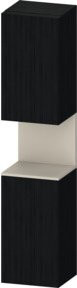 Duravit Hochschrank Qatego in Schwarz Matt mit Glastüren und LED-Beleuchtung, B/T/H: 40 x 36 x 176 cm - Bild 1