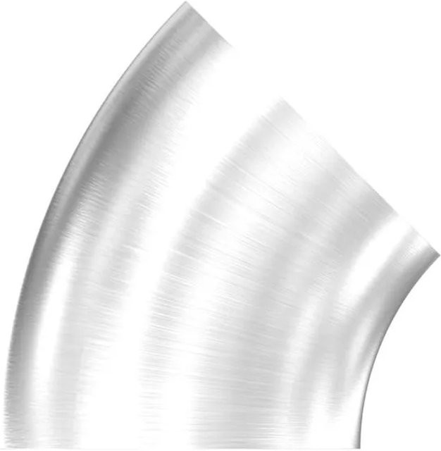 FeNau Schweißbogen aus Edelstahl V2A in Silber, Ø 60,3 mm, Wandstärke: 2,0 mm, 45 Grad, geschliffen Korn 240 - Bild 1