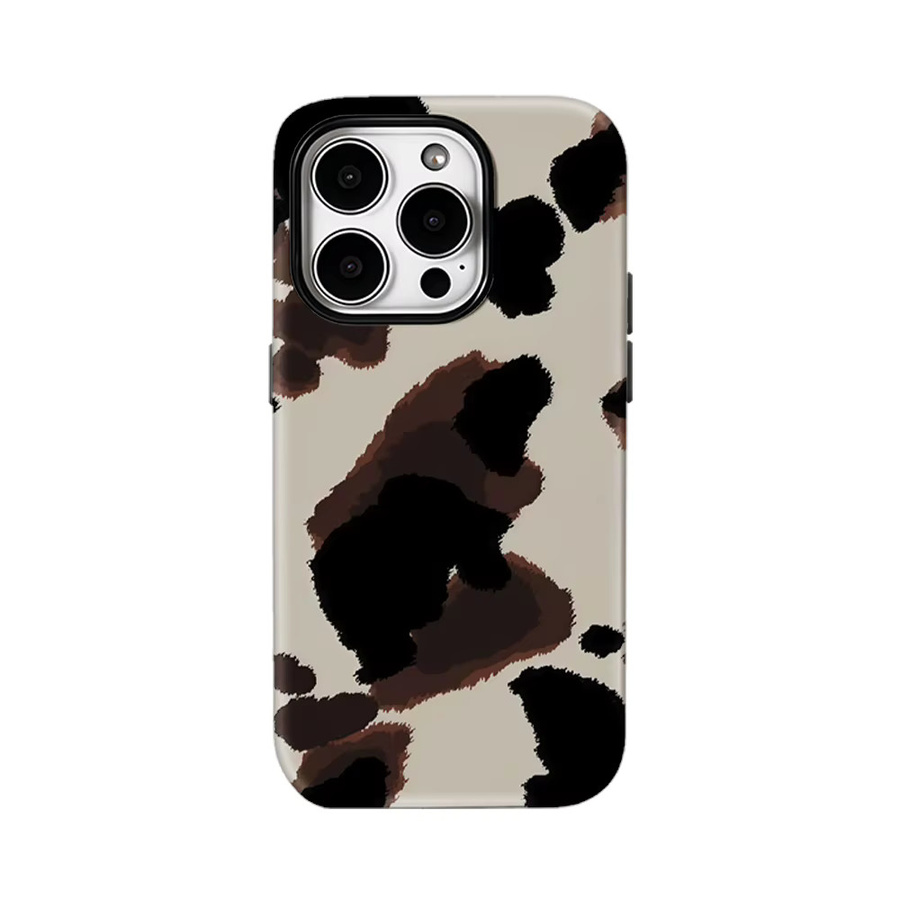 Handyhülle mit Kuh-Print für Apple iPhone 11 bis iPhone 17 Pro Max Plus in Beige und Multicolour mit doppelschichtiger Rückseite - Bild 6