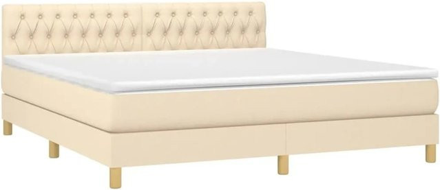 vidaXL Boxspringbett mit Matratze Hybrid-Design in Beige mit Taschenfederkern B: 180 cm, T: 203 cm, H: 88 cm - Bild 1