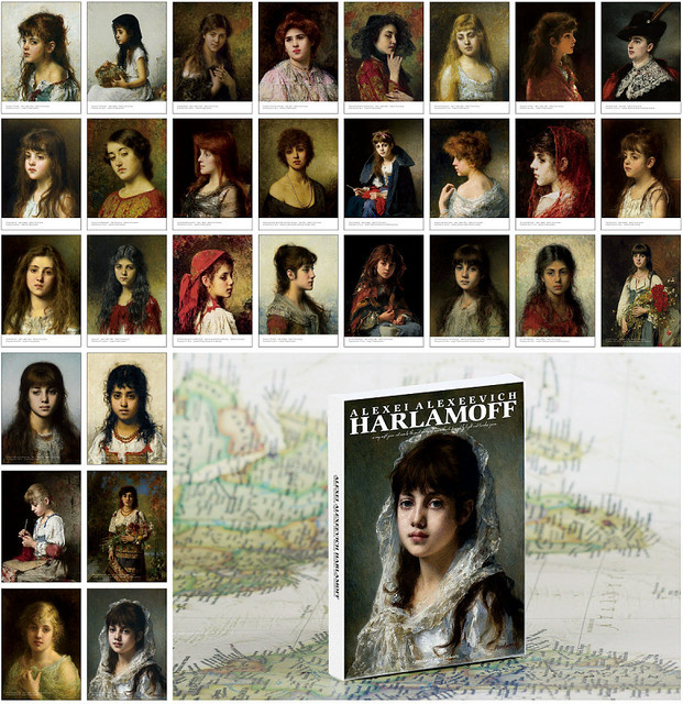 30 Stück Set Russische Künstler Harlamoff Ölgemälde Postkarten mit klassischen Porträtmotiven in Mehrfarbig für Scrapbooking und Geschenke - Bild 1