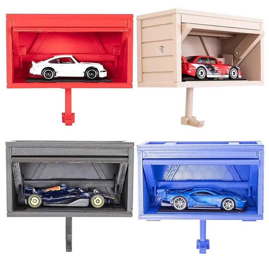 APWIKOGER Schlüsselhalter in Garagenform mit Öffnungstür für den Eingangsbereich, Rot, Wandmontage - Bild 4