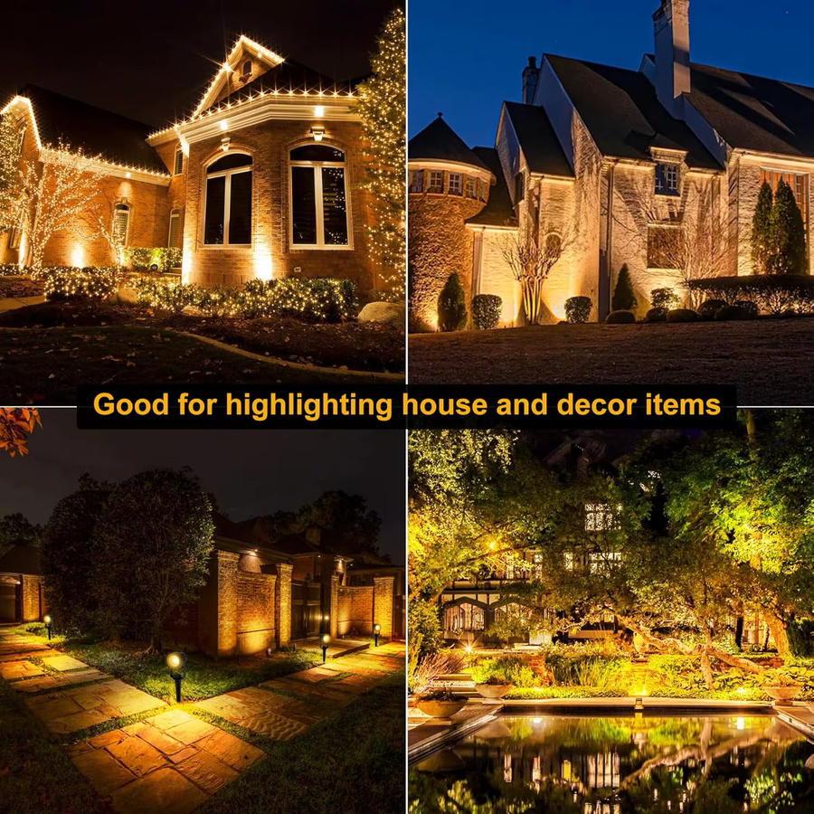 LED Außenstrahler für Garten und Landschaft IP65 Warmweiß Schwarz Metall Bodenstrahler 3000K B/T/H: 15,8 x 6,0 x 15,8 cm - Bild 2