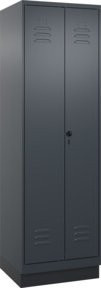 C+P PSA Doppel-Spind Classic PLUS mit Sockel, 2 Abteile, Anthrazit/Grau, B/T/H: 195 x 60 x 50 cm, mit Sicherheits-Drehriegel - Bild 1