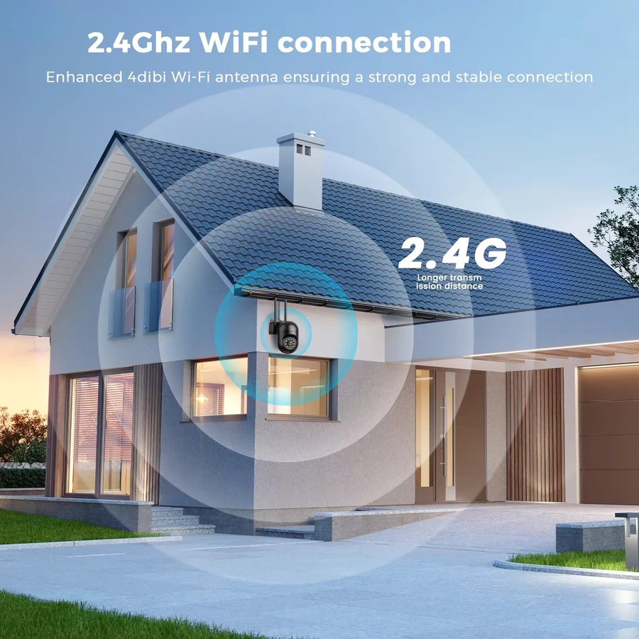 PEGATAH 8MP WLAN Sicherheitskamera in Weiß mit 4K Auflösung, ONVIF, Auto-Tracking für Innen- und Außenbereiche - Bild 2